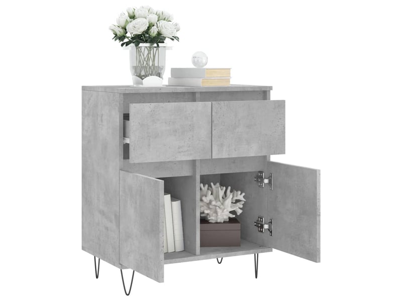  Buffet - bahut - meuble de rangement gris béton 60x35x70 cm bois d'ingénierie  - Conforama D