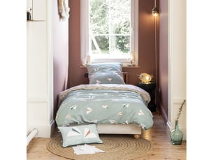 Parure de lit enfant 140x200 coton terre de nuit petits papiers