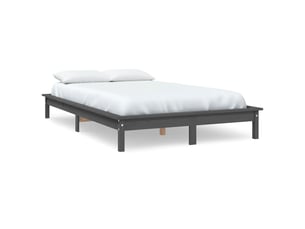 Lit 2 places 150x200 cm coloris gris