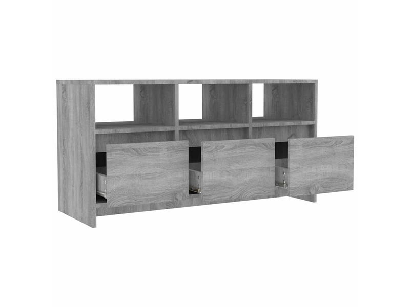  Meuble tv - banc tv - meuble de rangement sonoma gris 102x37,5x52,5 cm bois d'ingénierie  - Conforama E