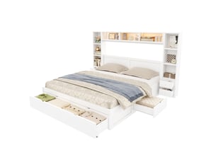 Lit pont 140x200 cm MODENVIE coloris blanc