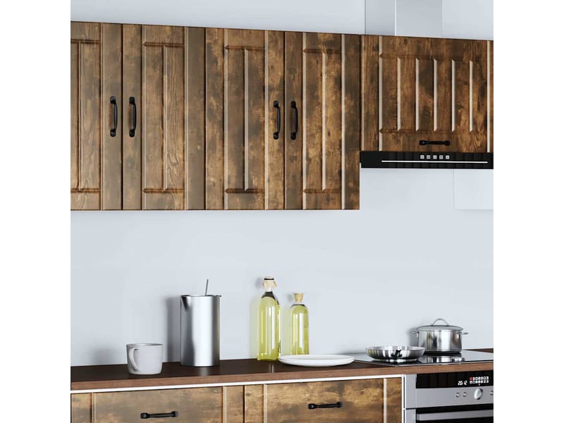  Meuble de rangement, armoire murale de cuisine lucca chêne fumé bois ingénierie shl7344  - Conforama C
