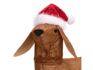 Chien de noël lumineux 40 led l. 70 cm à piles