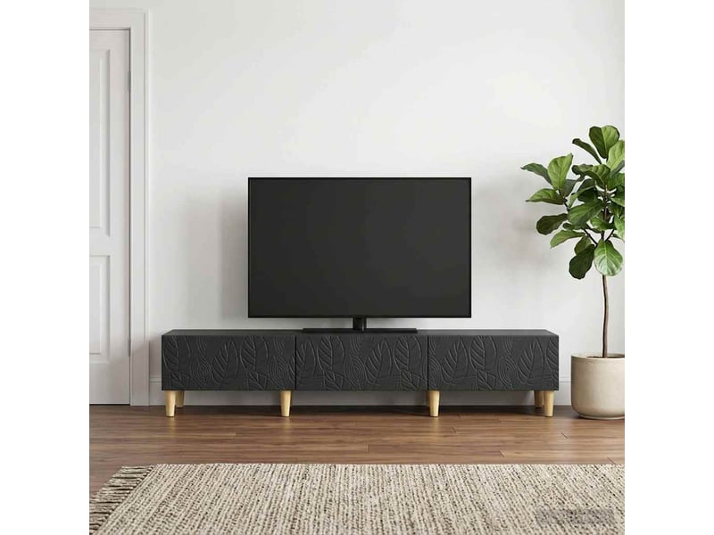  Meuble tv - banc tv - meuble de rangement 147 x 34,5 x 30 cm noir bois d'ingénierie  - Conforama C