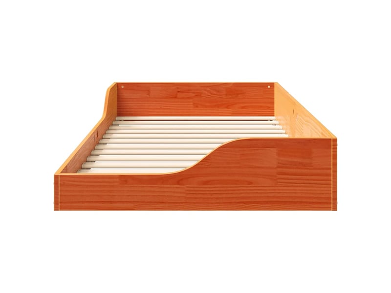  Lit simple- lit adulte -  cadre de lit brun  90 x 190 cm pin massif  - Conforama D