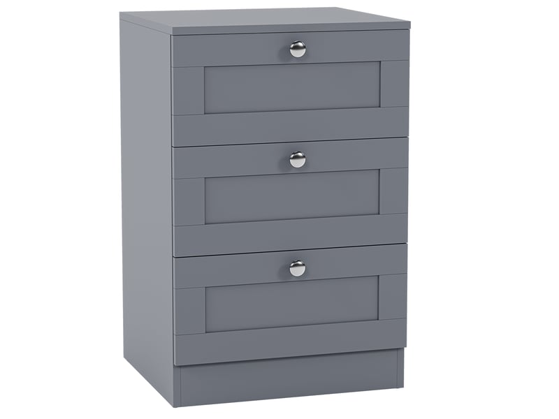  Table de chevet altino 3 tiroirs, commode de nuit, chambre, rangement, 62x40x36cm, gris 3332177 - Conforama A