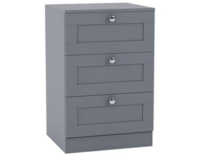Table de chevet altino 3 tiroirs, commode de nuit, chambre, rangement, 62x40x36cm, gris