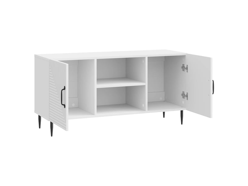  Meuble tv - banc tv - meuble de rangement blanc brillant 102 x 34,5 x 50 cm bois d'ingénierie  - Conforama E