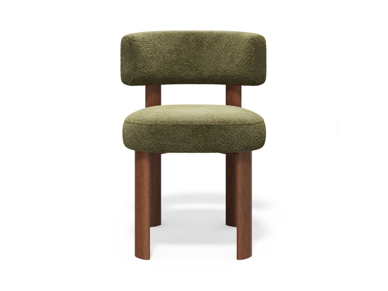  Lot de 2 chaises en tissu bouclette kaki rich SC47TBK - Conforama C