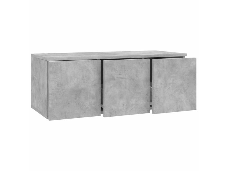  Meuble tv - banc tv - meuble de rangement gris béton 80x34x30 cm bois d'ingénierie  - Conforama E