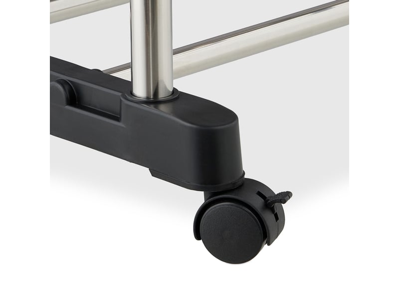  Porte-manteau flexible sur pied réglable avec roulettes 147 x 84 x 42 cm en inox noir 13_0018567  - Conforama C