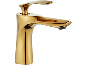 Mitigeur lavabo salle de bain en laiton avec finition or chrome doré – élégant et durable