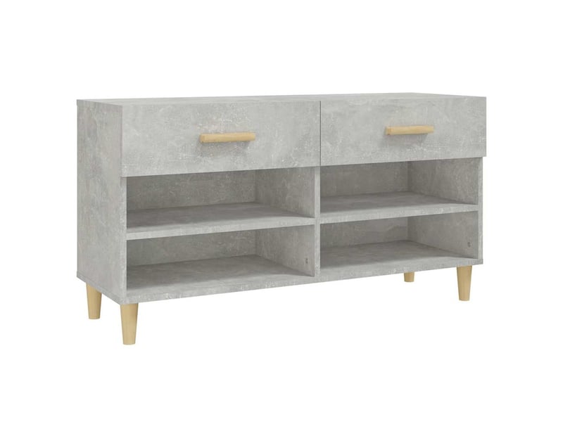  Meuble à chaussure, armoire à chaussures gris béton 102x35x55 cm bois d'ingénierie  - Conforama A