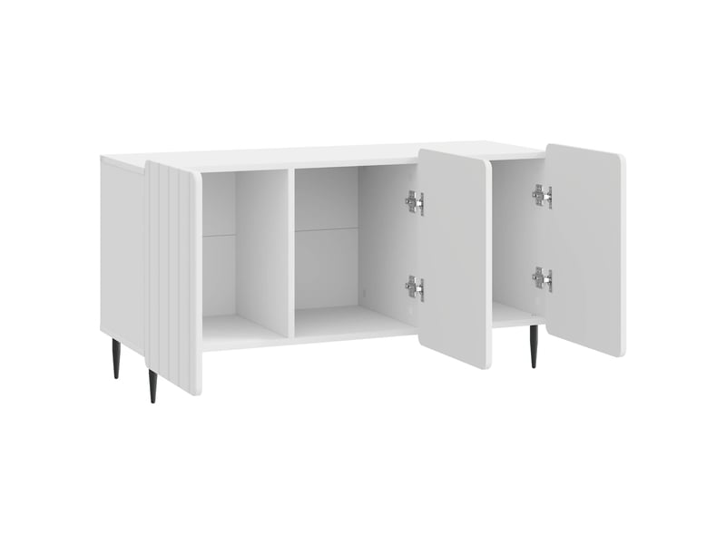  Meuble tv - banc tv - meuble de rangement 99 x 34,5 x 52 cm blanc brillant bois d'ingénierie  - Conforama D