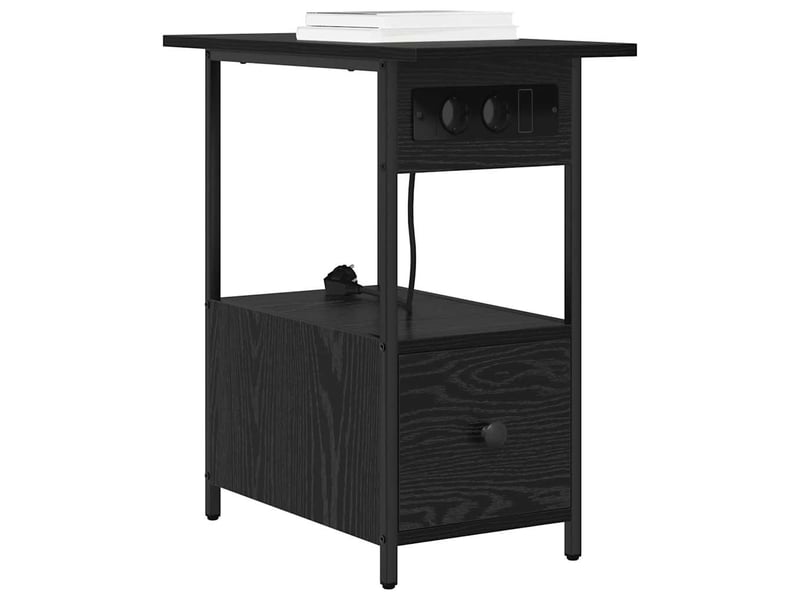  Table de chevet - cabinet de chevet - table de nuit chêne noir 60 x 30 x 61 cm bois d'ingénierie  - Conforama B