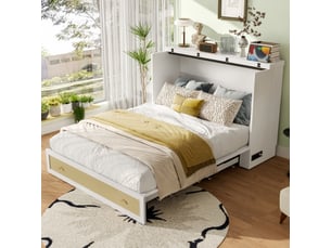 Lit escamotable 140x200 cm <strong>MERAX</strong>  <strong>lit enfant blanc</strong> coloris blanc