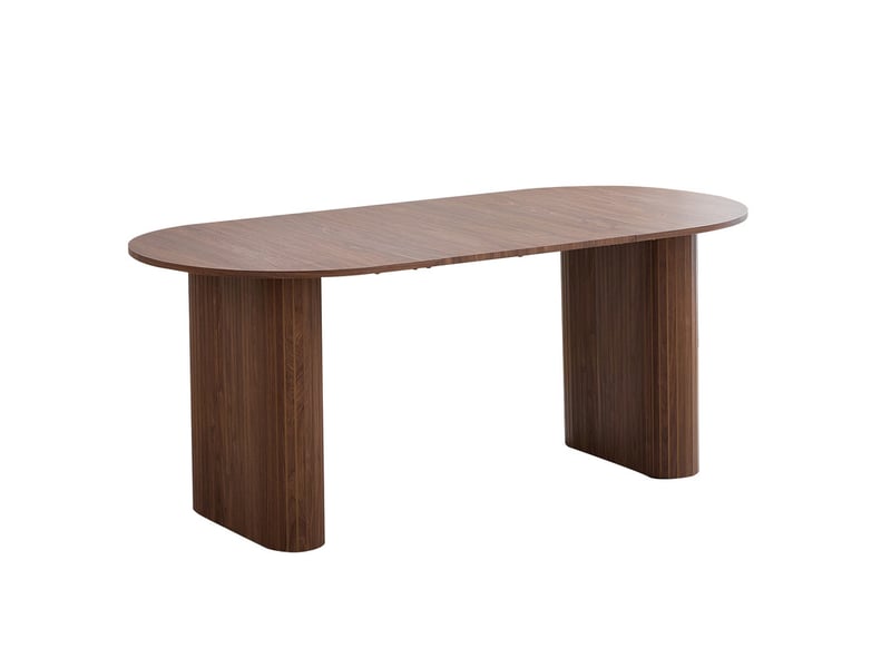  Table à manger ovale - 180 cm table mdf de moderne - pour 6-8 personnes - mdf - couleur noyer  - Conforama A