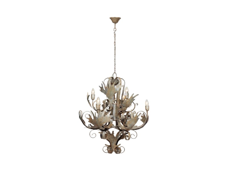  Lustre baroque en métal fly through 81cm champagne  - Conforama B