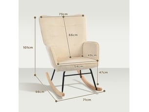 Fauteuil fixe  ULEVR Velours côtelé beige