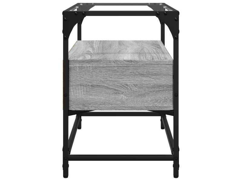  Meuble tv - banc tv - meuble de rangement avec dessus en verre sonoma gris bois d'ingénierie  - Conforama E