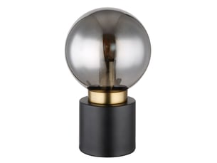 Globo marka lampe de table globe, abat-jour en verre fumé noir mat doré, 1 culot e14