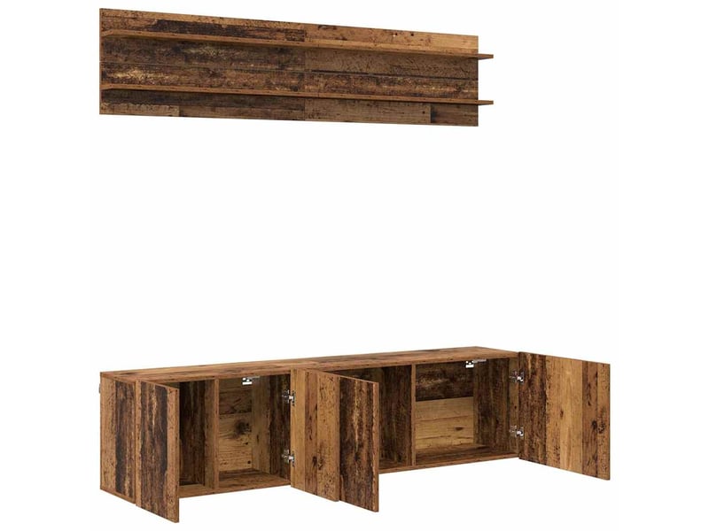  Unites tv 4 pcs bois ancien bois d'ingénierie  - Conforama E