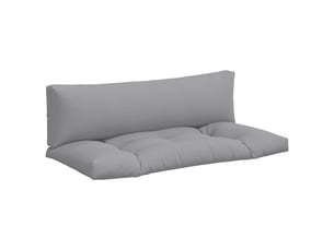 Lot de 2 coussins de palette, coussins de canapé gris tissu cf59538