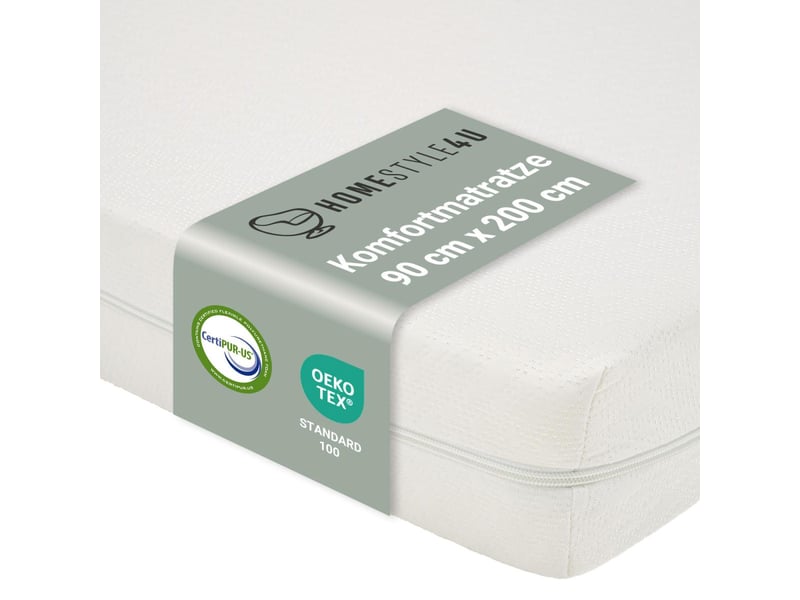  Lit en bois 90x200 cm blanc avec matelas 3207 - Conforama E