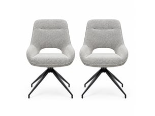 Lot de 2 chaises de salle à manger,50x50x87 cm,pivotantes 360°,tissu et métal noir,taupe