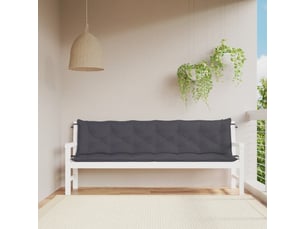 Lot de 2 coussins de banc de jardin, coussins d'assise anthracite tissu oxford cf58625