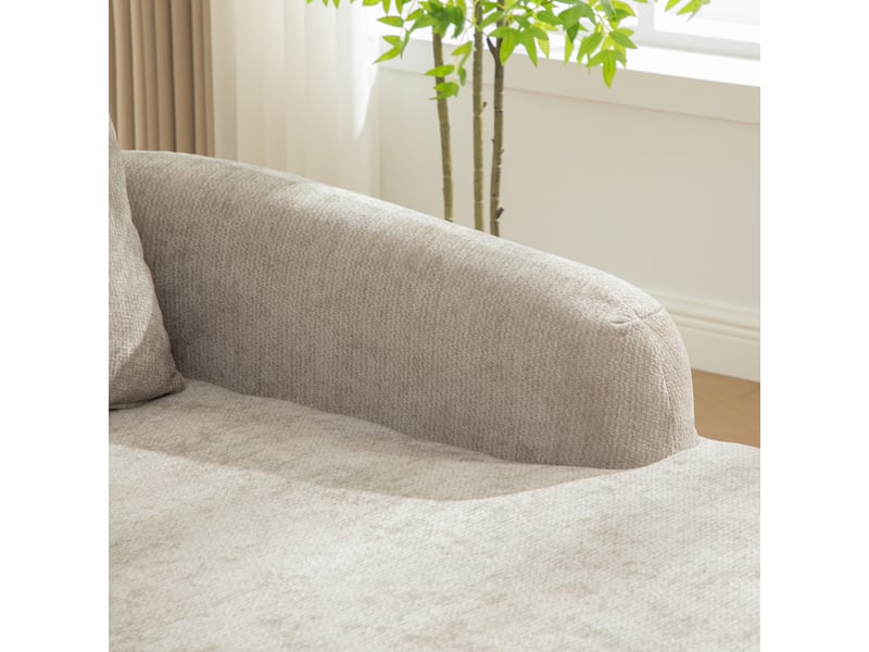 Canapé modulable en tissu chenille gris, design contemporain pour salon, confort moelleux et moderne - Conforama R