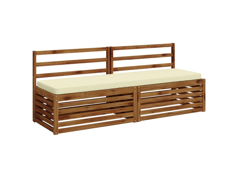 Lot de 2 coussins de banc, coussins d'assise vught 100 % polyester crème cf57965 - Conforama C
