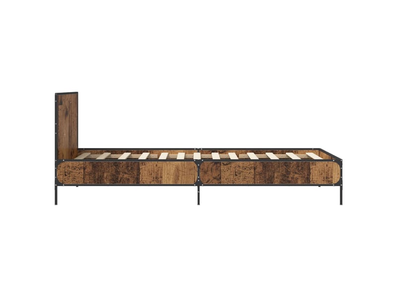  Lit simple- lit adulte -  cadre de lit avec tête de lit bois ancien 80 x 200 cm  - Conforama D