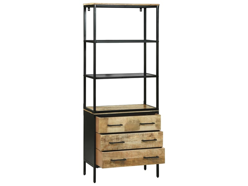  Buffet - haut armoire marron 70 x 35 x 180 cm bois de mangue massif  - Conforama D