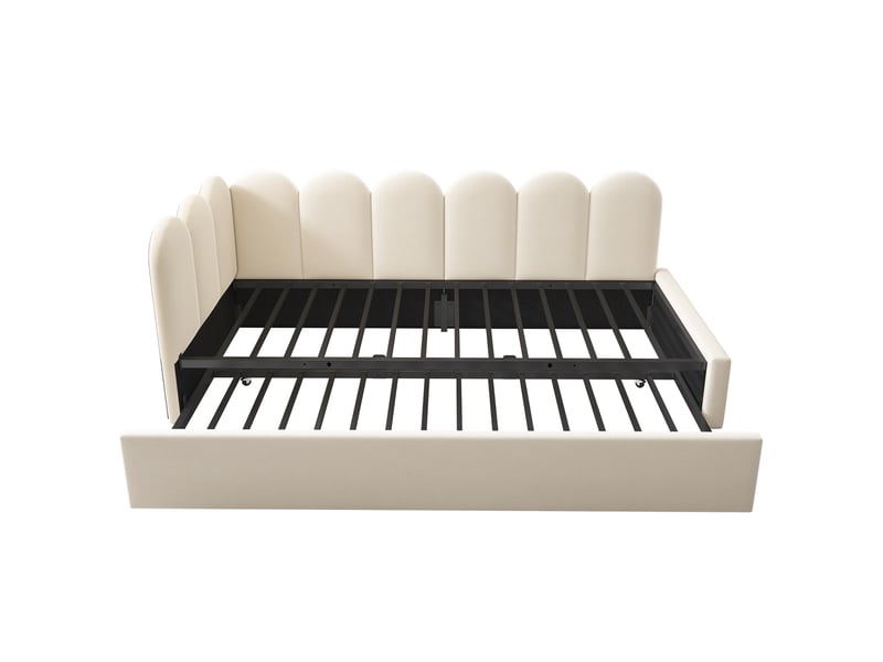  Lit gigogne avec sommier à lattes, 90 x 200 cm et lit d'appoint 90 x 190 cm, sans matelas  - Conforama R