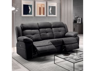 Canapé droit relax manuel <strong>ALTOBUY</strong> <strong>ADOLIS</strong> 3 places Polyester gris
