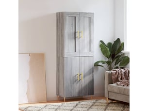 Buffet haut - bahut - meuble de rangement sonoma gris 69,5x34x180 cm bois d'ingénierie