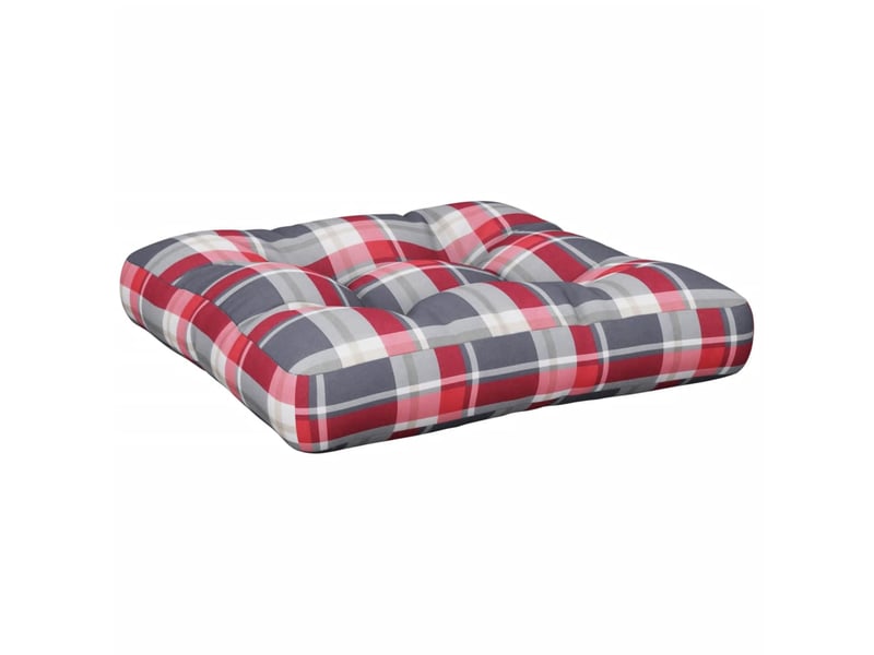 Lot de 2 coussins de palette, coussins de canapé motif à carreaux rouge tissu cf59552  - Conforama D