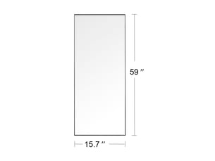 Miroir sur pied - 150 x 40 cm - noir - miroir plein pied rectangulaire en verre de sécurité, cadre en alliage d'aluminium, design moderne
