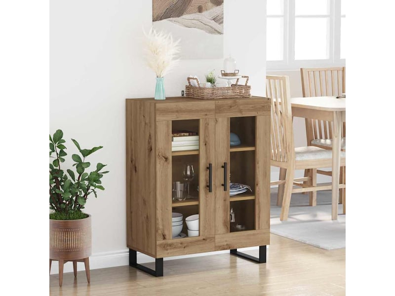 Buffet - bahut - meuble de rangement chêne artisanal 69,5 x 34 x 90 cm bois d'ingénierie - Conforama D