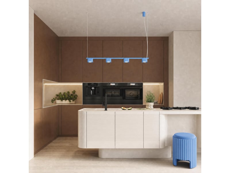  Lustre riff 4 azur gx53 aluminium moderne 208x122x10cm SL.3111 - Conforama B