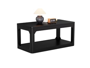 Table basse rectangulaire coloris noir KOVIEA  - 50 cmx100 cm