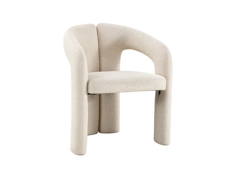 Beja - fauteuil en tissu bouclette beige BEJA-BEI - Conforama A