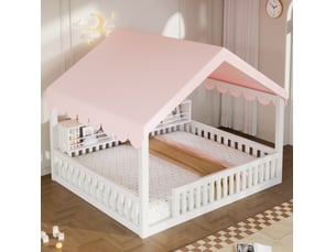 Lit cabane 140x200 cm REDOM coloris blanc