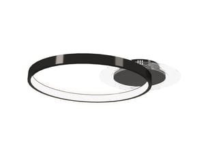 Plafonnier led moderne à 2 anneaux avec température de couleur réglable, puissance 30 w, noir