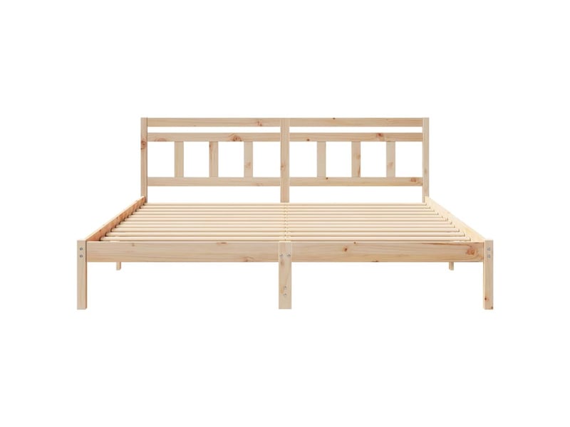 Lit double- lit adulte - cadre de lit marron 180 x 200 cm pin massif - Conforama D