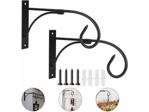 2 pcs crochet suspension en fer forgé support plante suspendue anti-rouille mural à visser avec tube d'expansion plante, multicolore