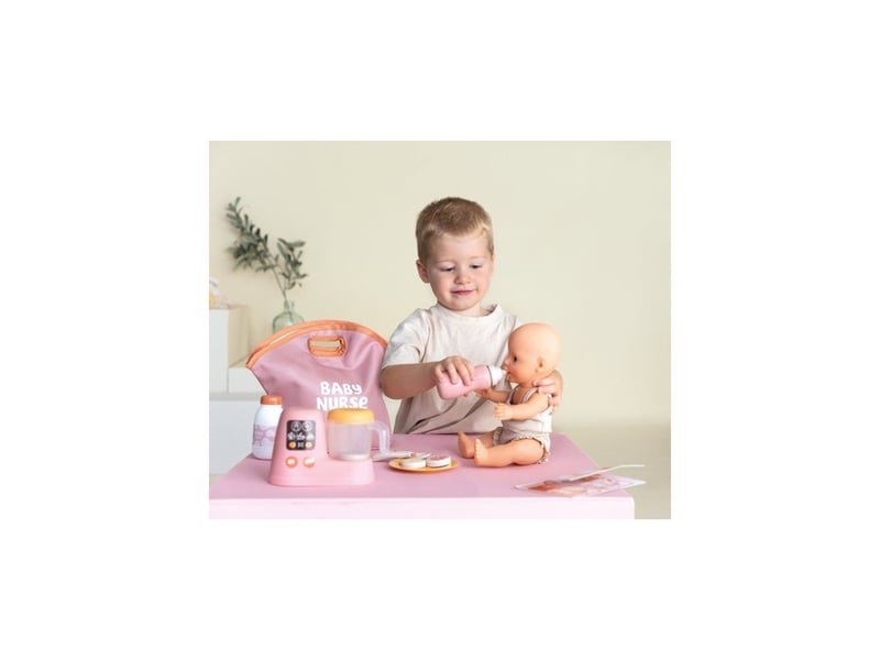  Coffret repas baby nurse smoby pour poupées des 18 mois, jeu de rôle avec accessoire cuisine et bavoir SMO3032162205013 - Conforama C