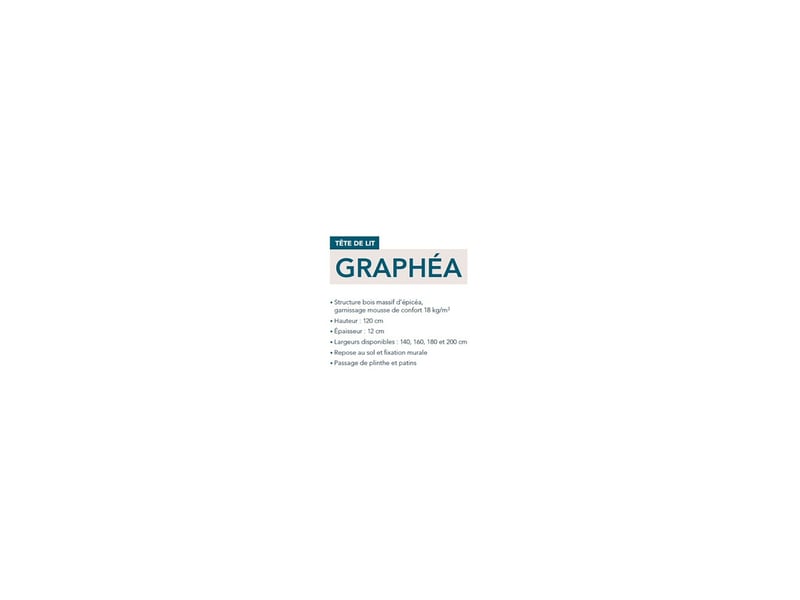  Tete de lit rembourre effet lin graphea 160x120 8176540 - Conforama B