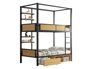 Lit superposé 90x200 cm <strong>MERAX</strong>  <strong>lit enfant bicolore</strong> coloris bicolore